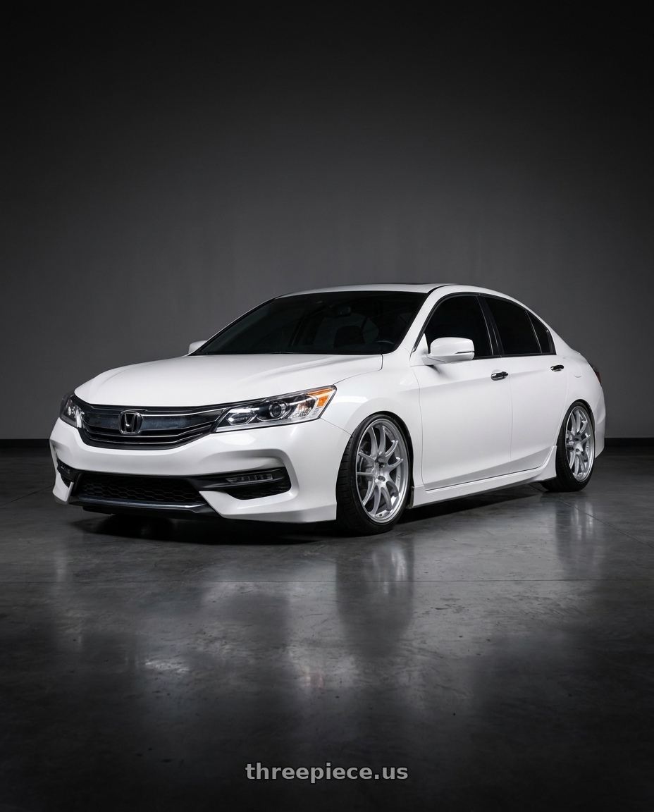2016 Honda accord with Enkei PF01 5x114.3 18x8.5+35 Silver wheels