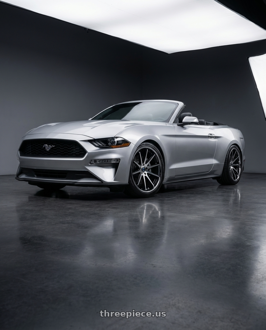 2018 ford mustang with Rohana RFC10 5x114.3 20x10+25 Machine Black/Chrome Lip wheels