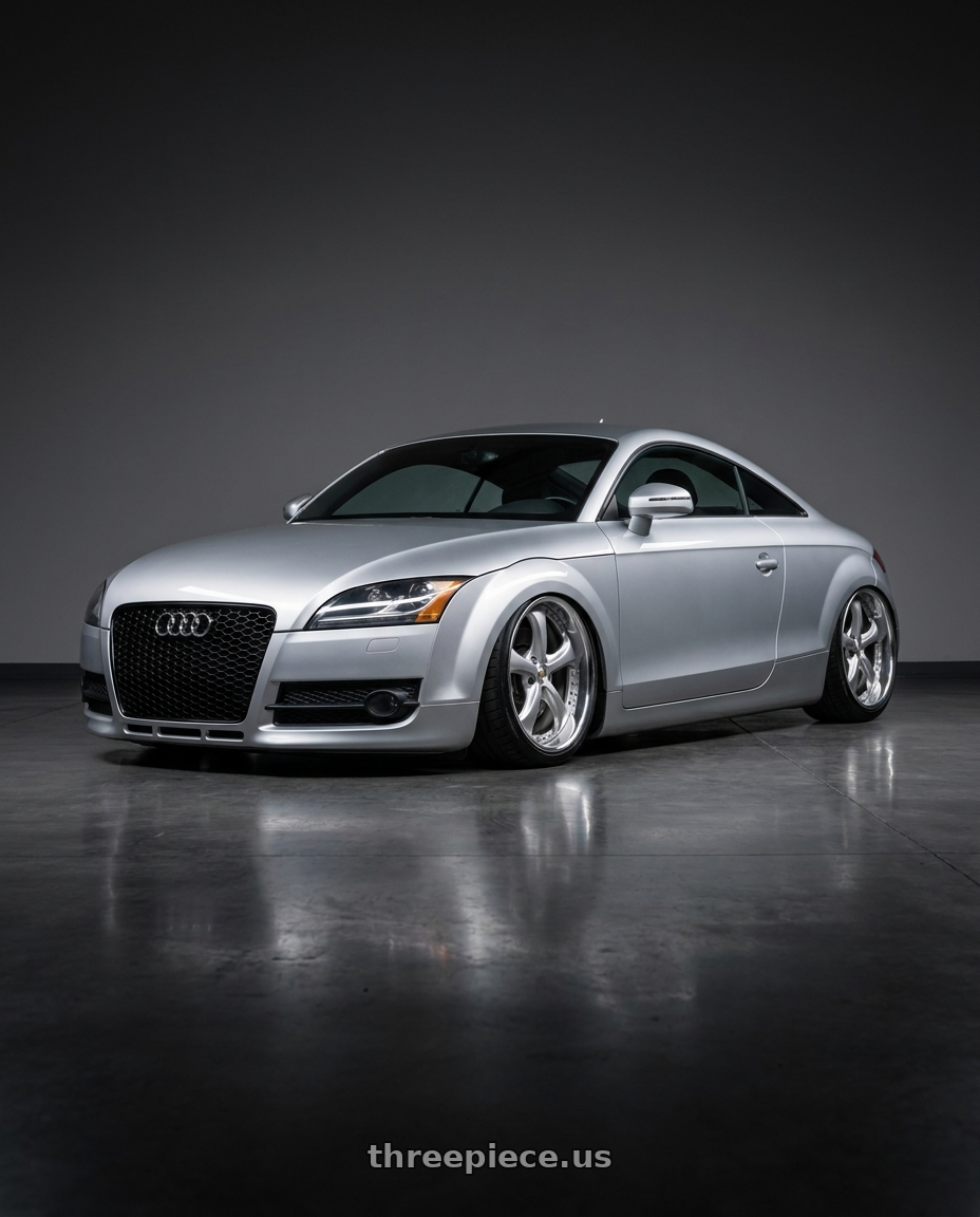 2008 Audi tt with Work Wheels VS-KF 5x105 18x8-30 Light Grey Silver R Disk FULL REVERSE wheels