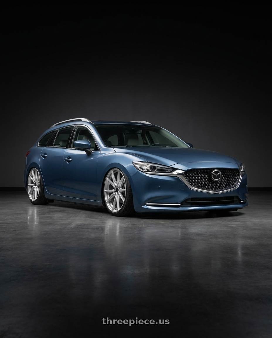 2019 Mazda 6 Wagon with Advanti Racing 80S Hybris 5X112 19x8.5 +35 Silver with Machined Face wheels