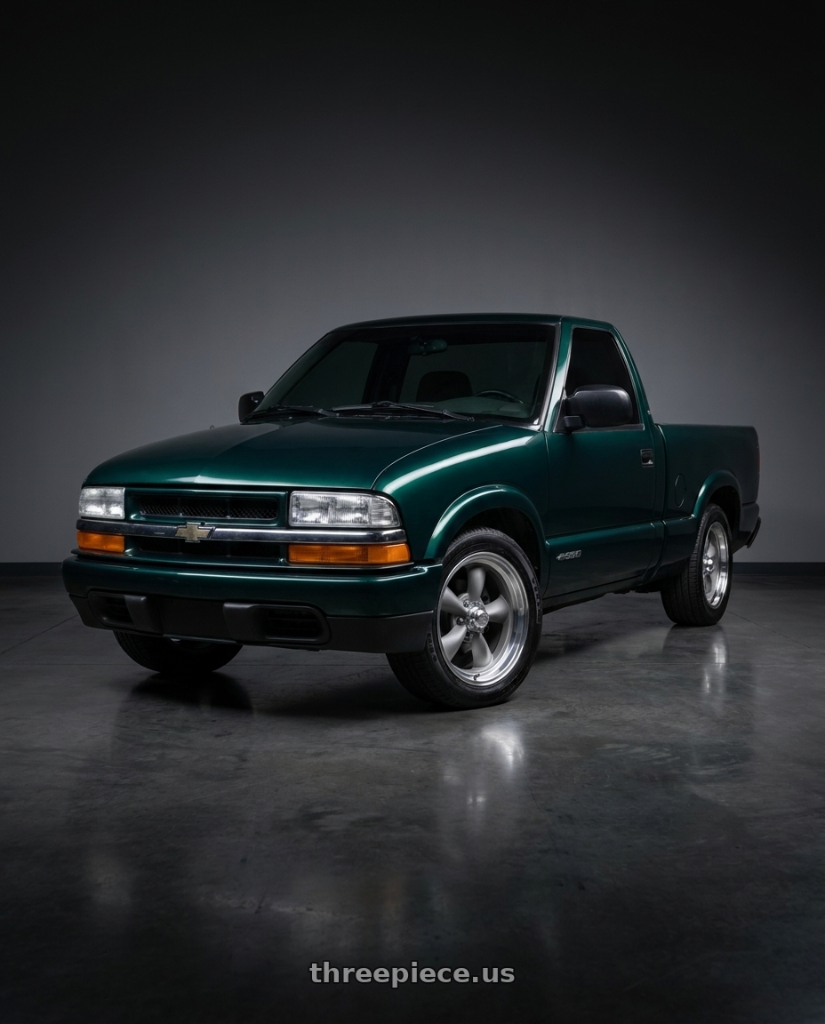 1998 Chevrolet S10 with American Racing Vintage VN205 CLASSIC TORQ THRUST II CUSTOM 5X127 20X8 -11 TORQ THRUST GRAY W/ POLISHED LIP wheels