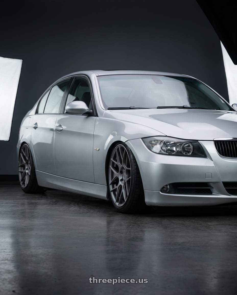 2012 BMW 3 Series E92 with Aodhan AFF2 5x120 19x8.5+35 Matte Gray wheels
