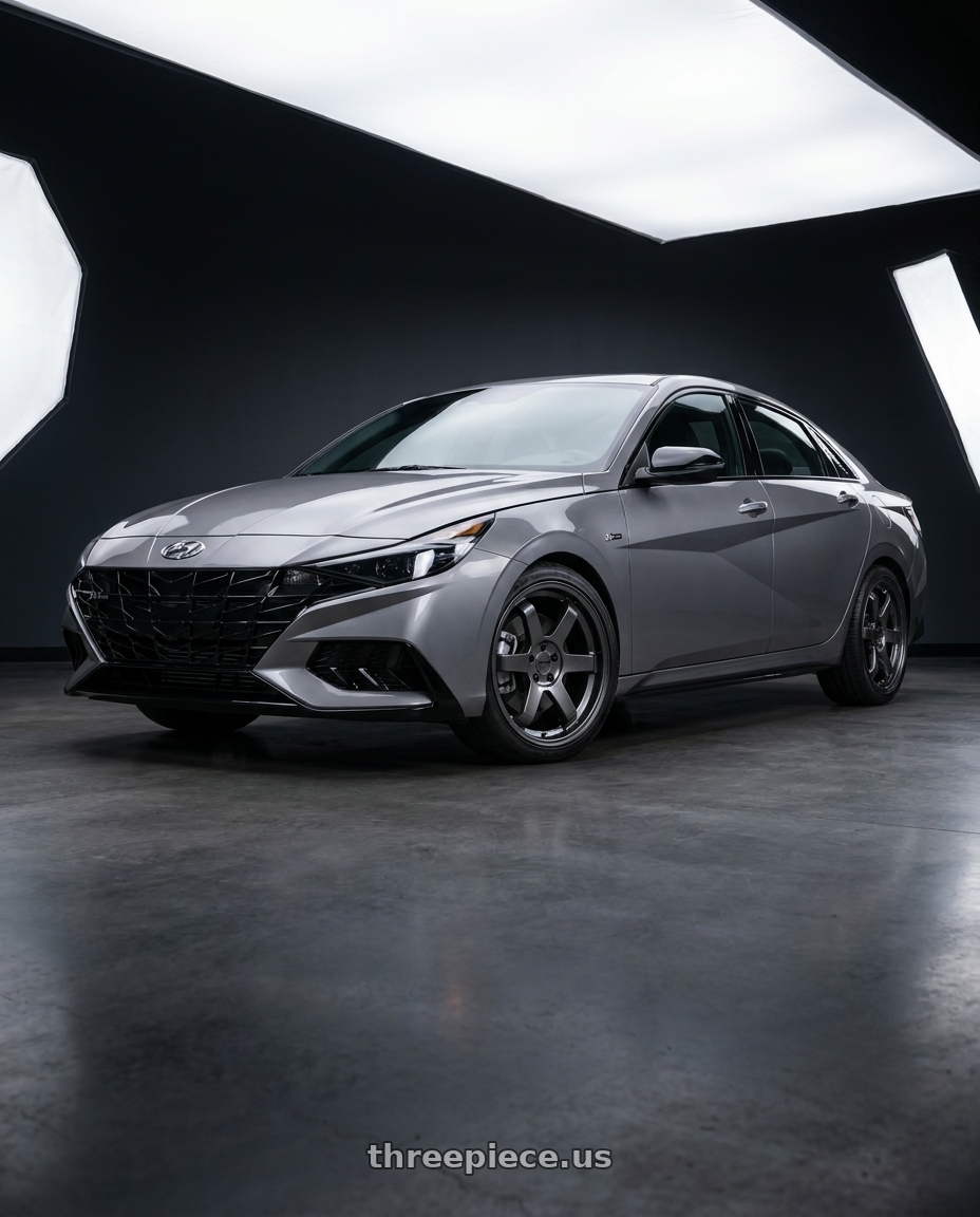 2023 Hyundai Elantra n line with KATANA RACING KR08 5x114.3 18x8 +40 Glossy GunMetal wheels
