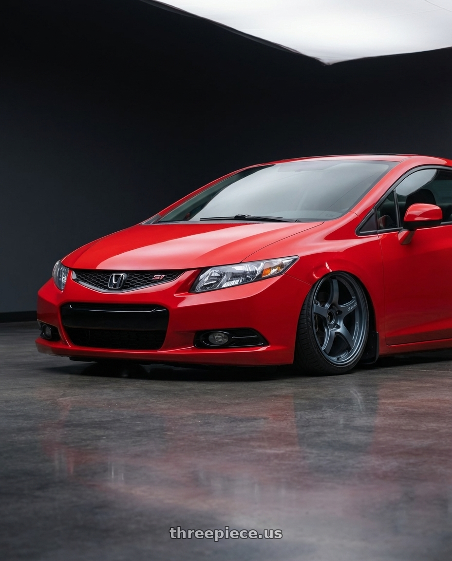 2015 Honda Civic Si with Gram Lights 57CR 5x114.3 18x10.5+12 Gunblue II wheels