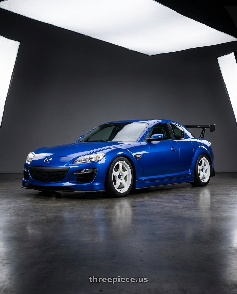 2005 Mazda RX8 with Enkei PF05 4x100 15x8+25 White wheels