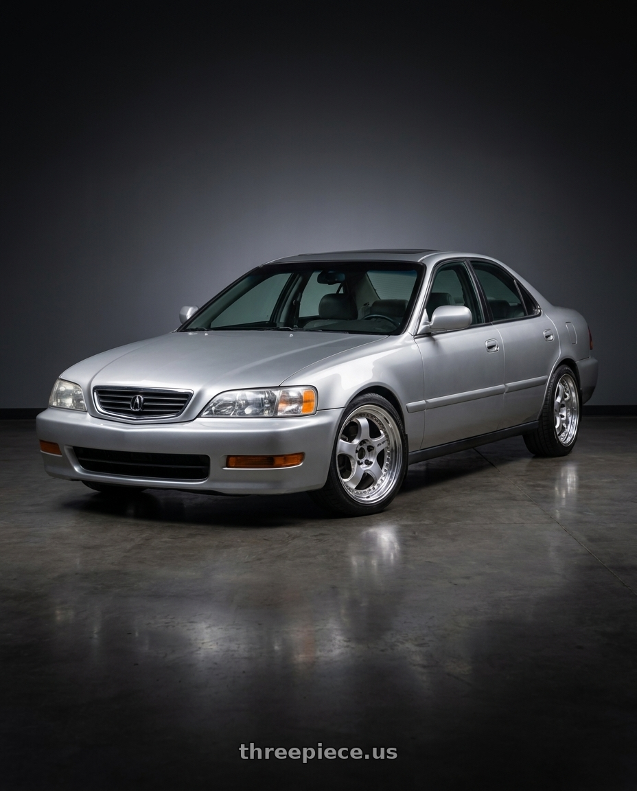 1998 Acura TL 3 2 with Work Meister S1 3P 4x114.3 18x8+48 A Disk Bright Buff Finish wheels