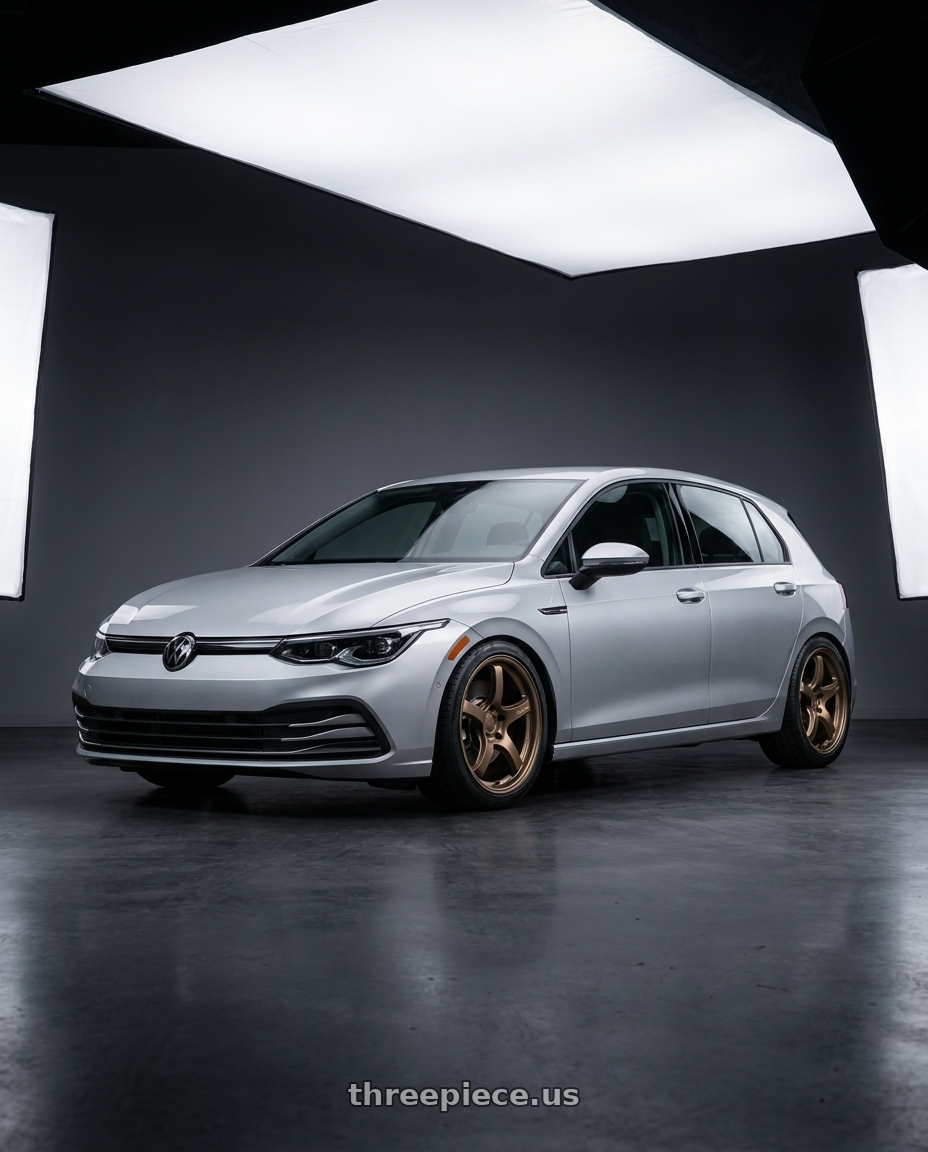 2024 Volkswagen Golf R MK8 with Gram Lights 57CR 5x112 19x10.5+35 Bronze II wheels