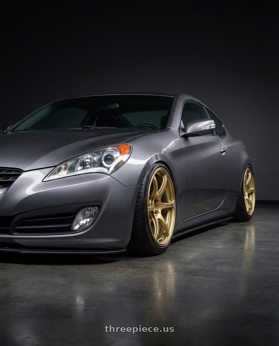 2014 Hyundai Genesis Coupe with Advan RGIII 5x114.3 19x10.5+15 Gold wheels