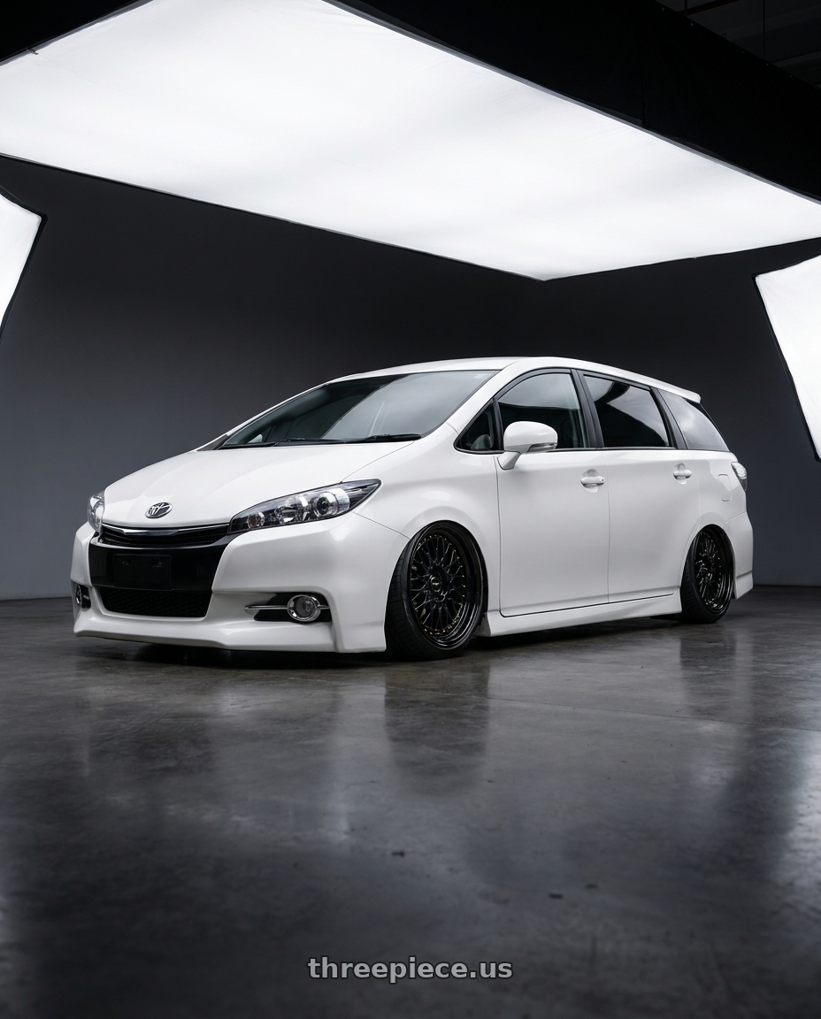 2016 Toyota Wish 2.0 with ARC AR1 5x112 17x8.5  +35 All Black Gold Rivet wheels