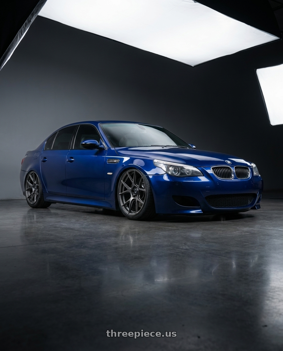 2010 BMW M5 E60 with Konig Ampliform 5x120 20x8.5+45 Dark Metallic Graphite wheels