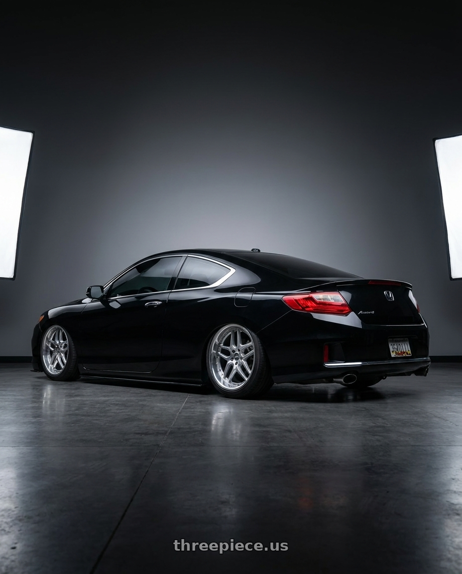 2015 accord coupe  with ESR Wheels CS SERIES CS15 5x110 19x9.5 +22 Hyper Silver wheels rear three quarter view slight stretch tires