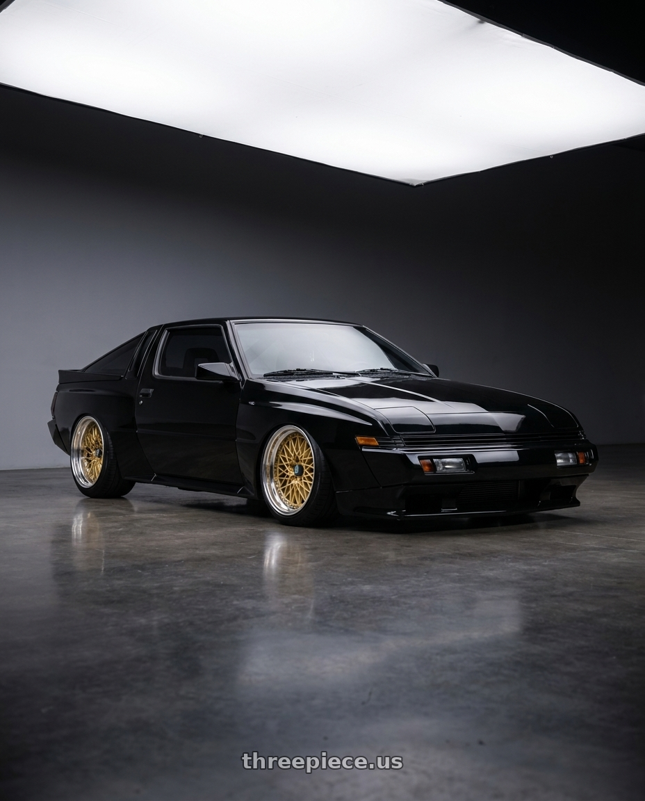1986 Mitsubishi Starion with SSR Formula MESH 5X100 18X11.5+0 HP Disk Fm Gold wheels