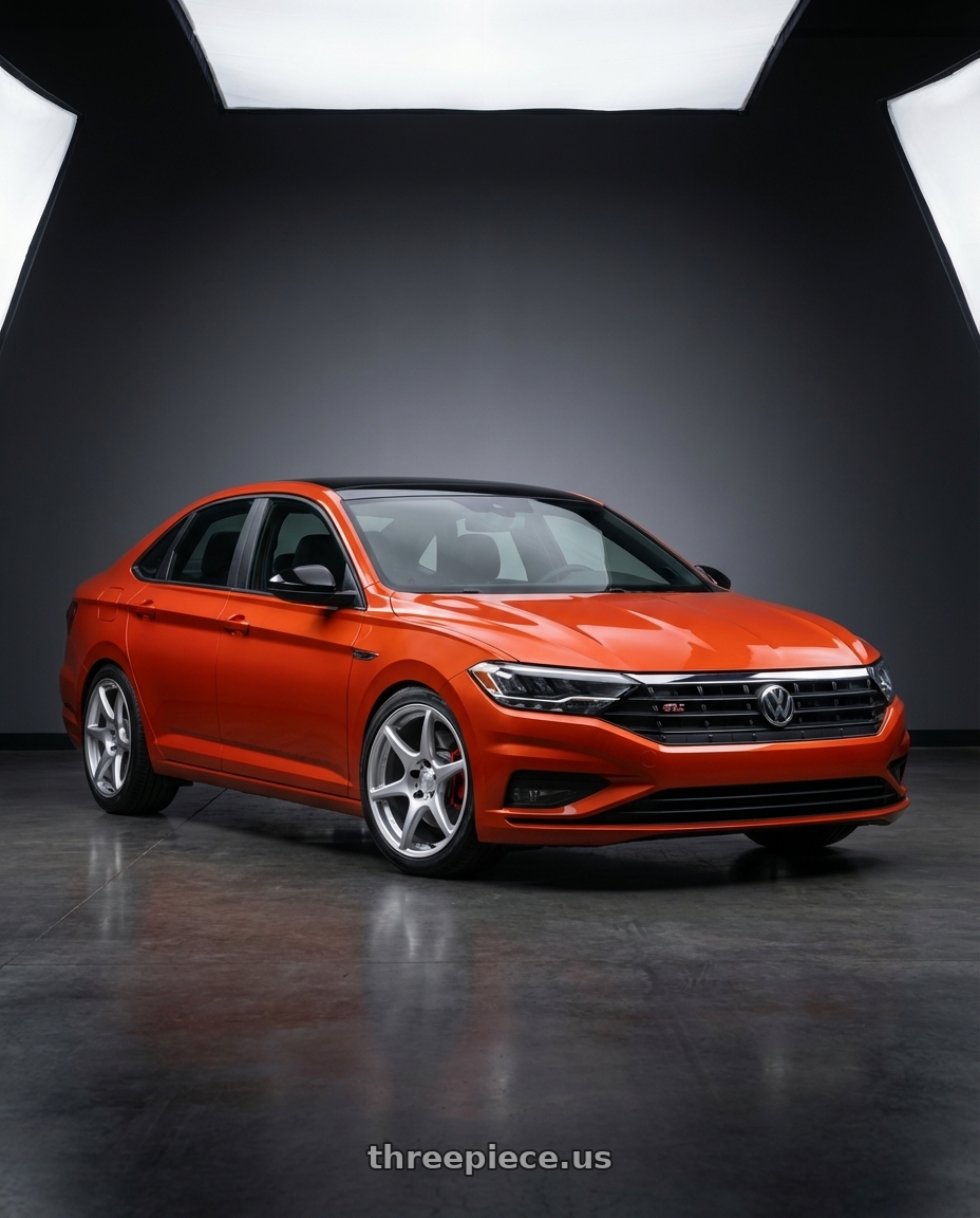 2023 Volkswagen Jetta GLI MK7 with Kansei K11S Tandem 5X112 18x8.5 35 Hyper Silver wheels