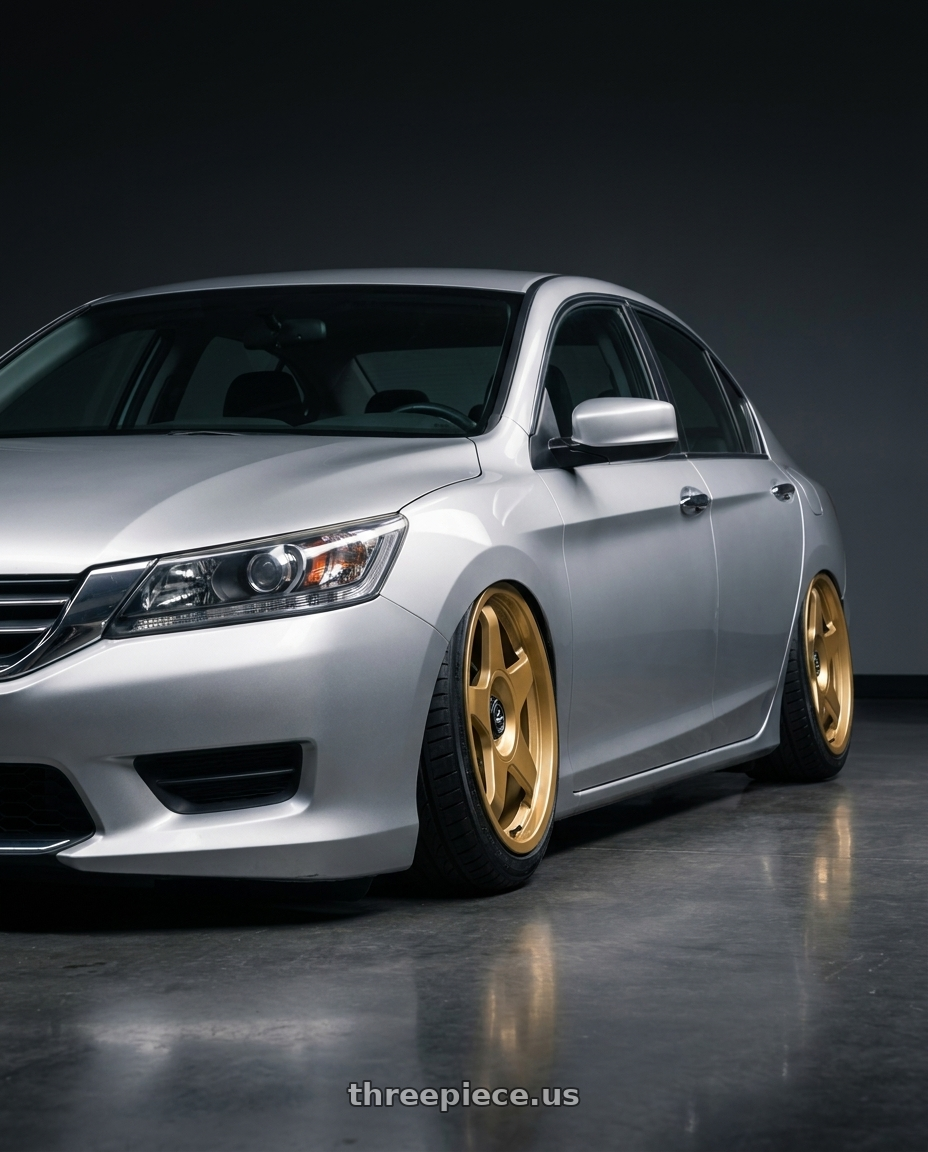 2014 Honda accord lx with fifteen52 CHICANE 5x114.3 / 5x100 18x8.5 +35 GOLD (GLOSS GOLD) wheels