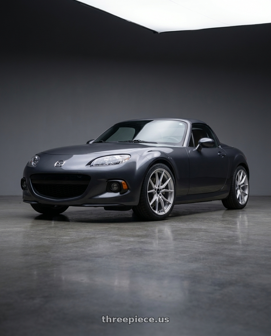 2014 Mazda MX5 Miata with Advanti Racing 80S Hybris 5x114.3 17x7.5 +45 Silver with Machined Face wheels