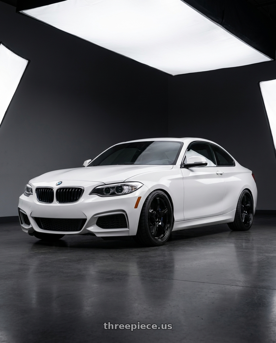 2018 BMW 2 Series F22 with Gram Lights 57CR 5x120 18x9.5+38 Glossy Black wheels