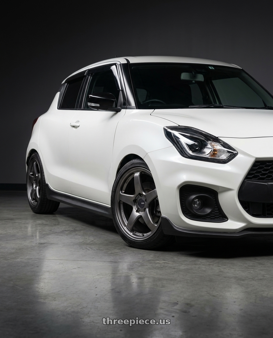 2019 Suzuki Swift sport with Enkei PF05 5x114.3 17x7+45 Dark Silver wheels