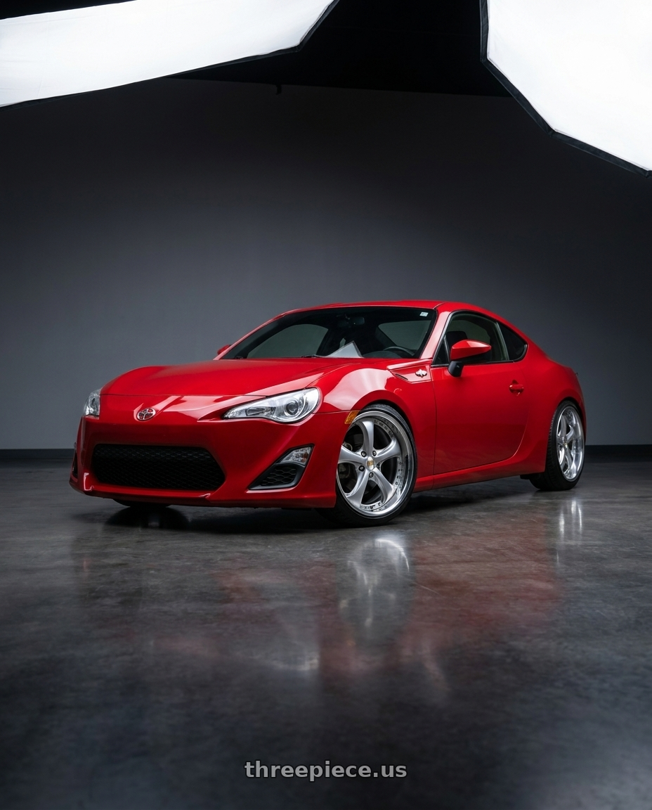2013 Scion Fr-s with Work Wheels VS-KF 5x100 18x8+40 Light Grey Silver A Disk FULL REVERSE wheels