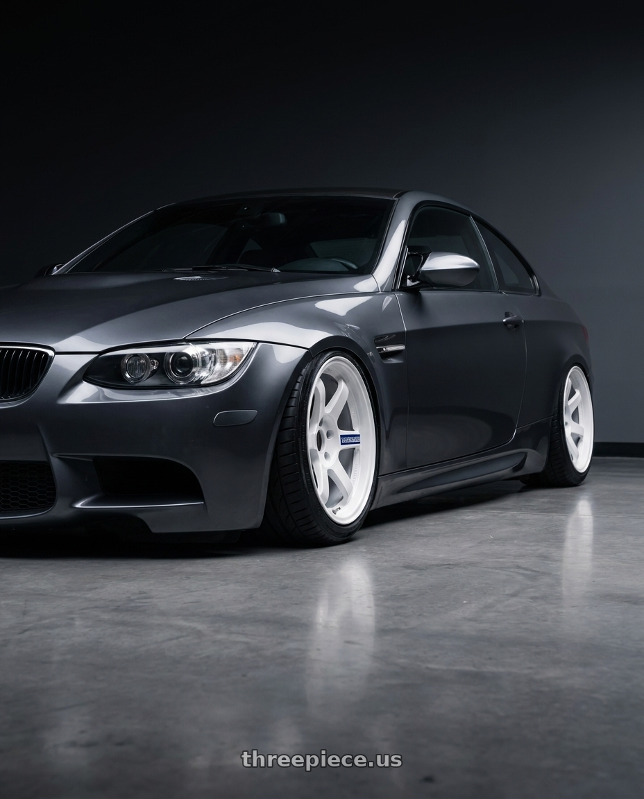 2011 bmw e92m3  with Volk Racing TE37 Gravel 5x114.3 15x7.0+35 White wheels