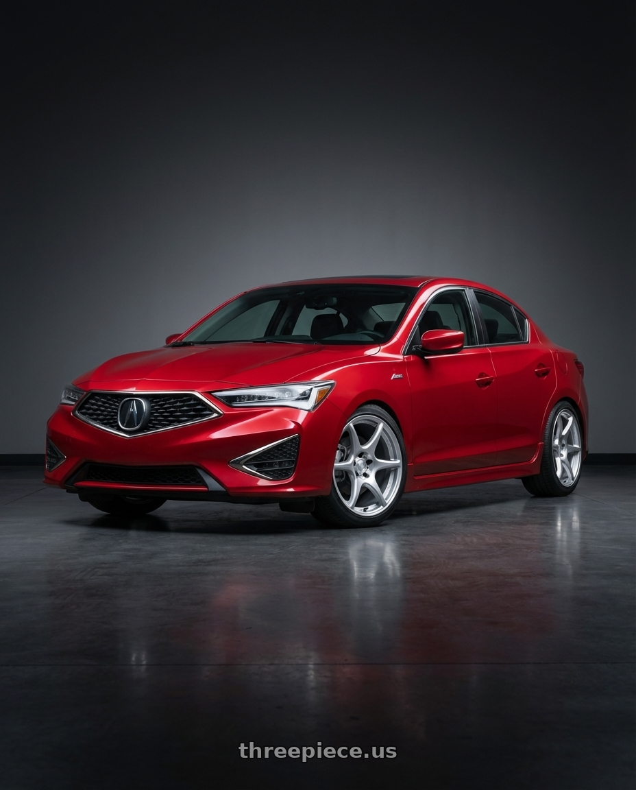 2012 Acura ILX with Kansei K11S Tandem 5x114.3 17x9 22 Hyper Silver wheels