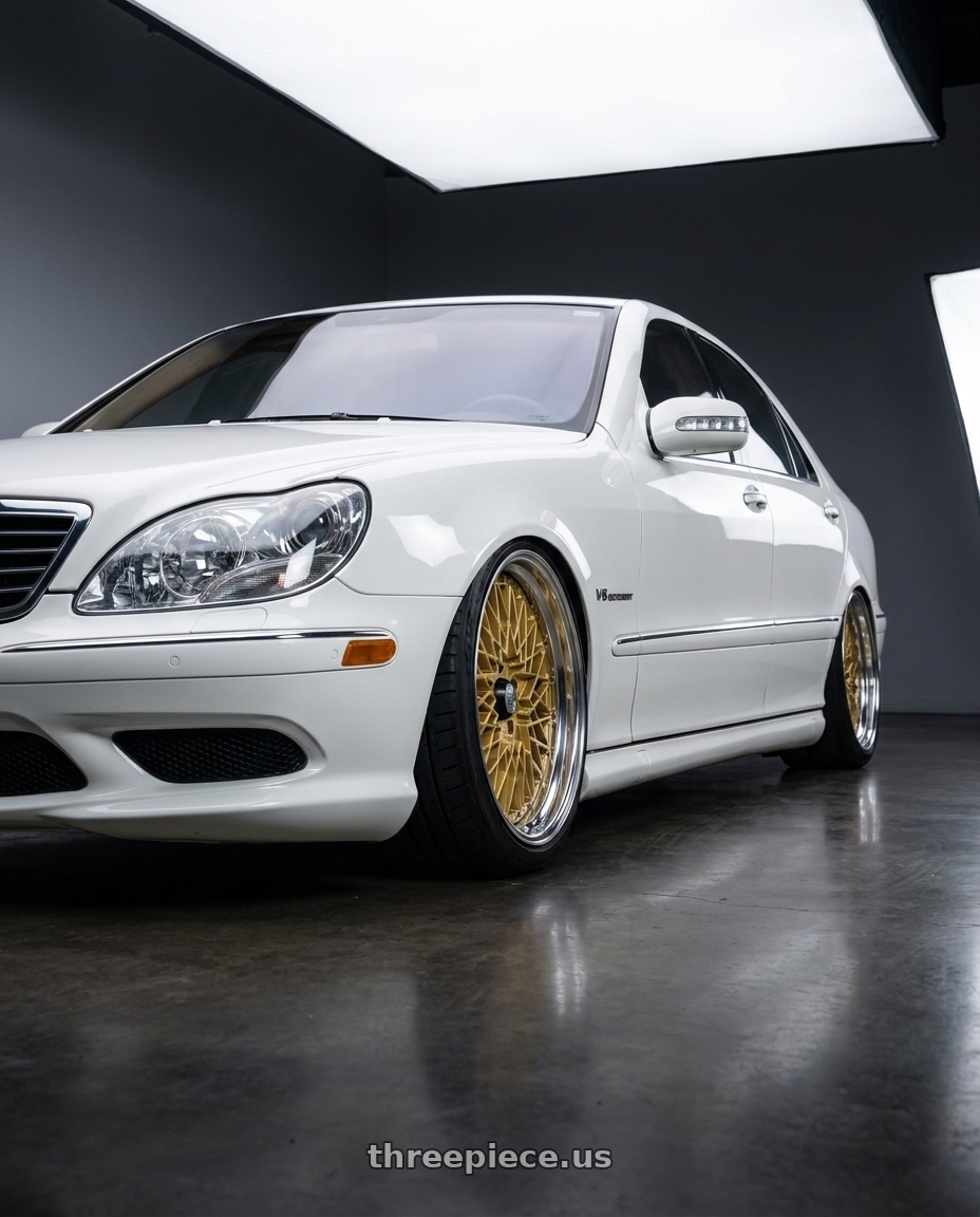2005 Mercedes S65 AMG with SSR Formula MESH 5x100 19X11+-32 HP Disk Fm Gold wheels