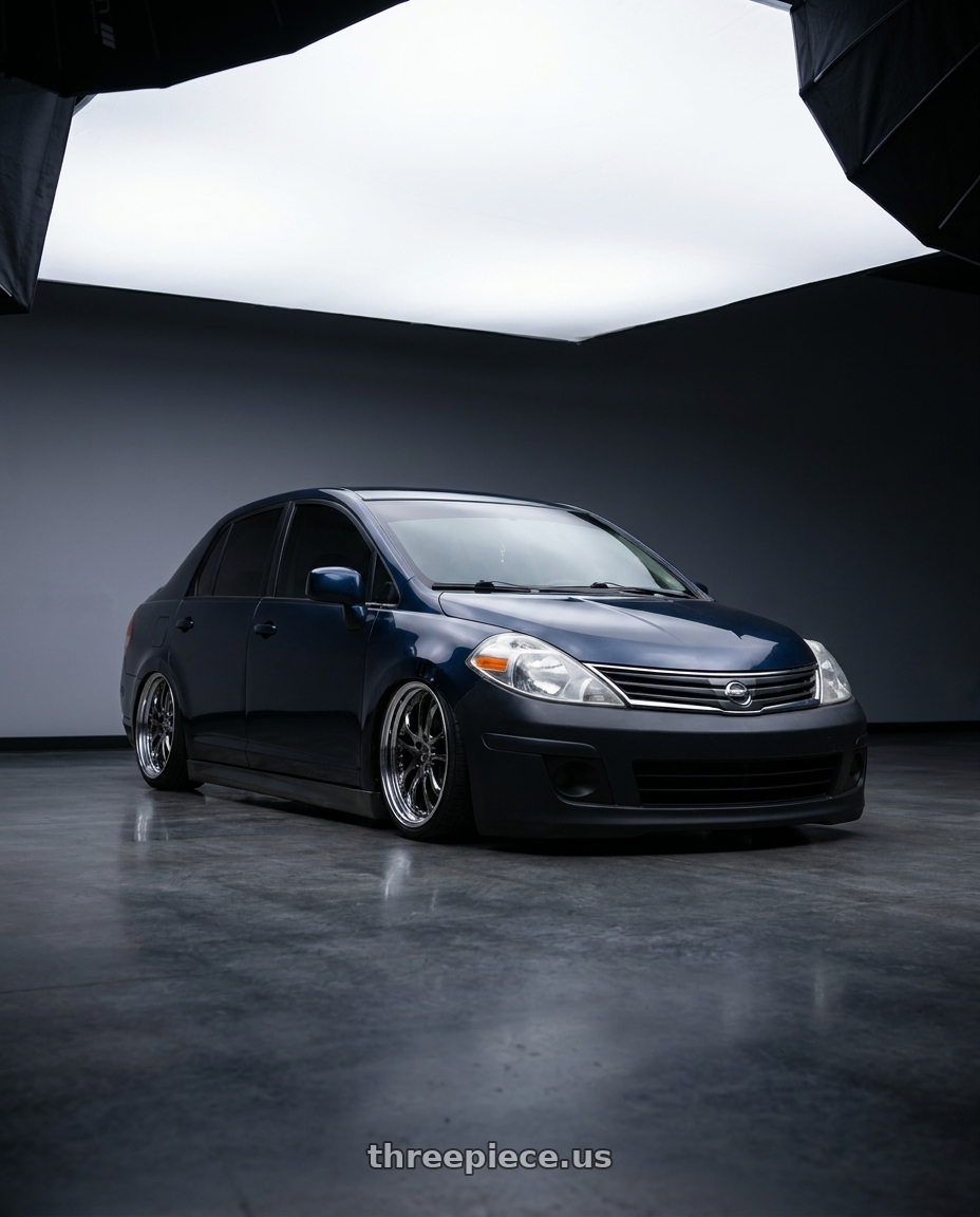 2010 nissan versa sedan with Ssr Agle Minerva Step Rim 5x114.3 20x7+49 SL Disk Super Black Coat wheels