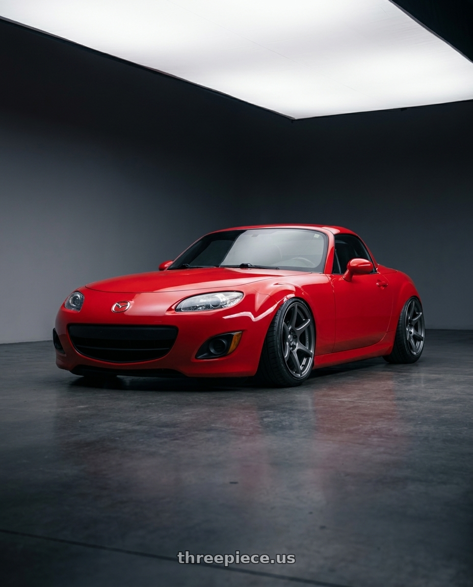2012 Mazda MX-5 Miata NC with Kansei K11G Tandem 5x114.3 17x9.5 12 Gunmetal wheels