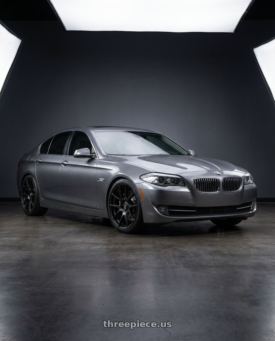 2016 BMW 5 Series F10 with Forgestar CF5V 5x120 19x9 +38 Satin Black wheels