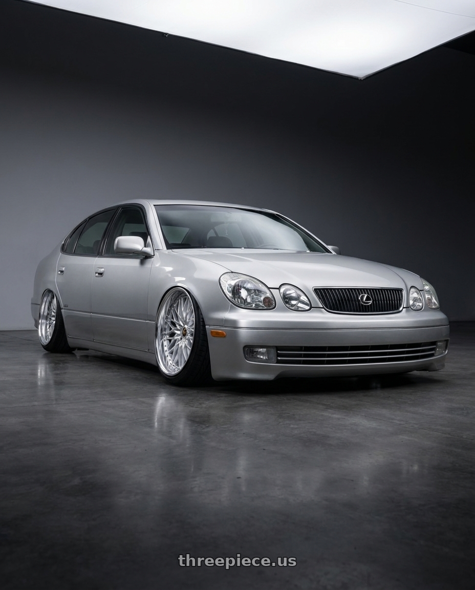 2000 lexus gs300 millennium silver with Work Vs-Xv 5x114.3 19x9.5+35 L Disk Silky Rich Silver wheels