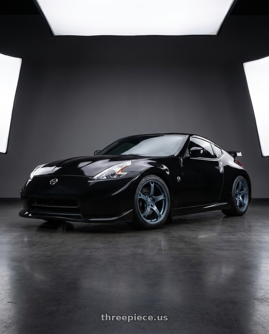 2009 Nissan 370z Nismo with Gram Lights 57CR 5x114.3 19x10.5+35 Gunblue II wheels