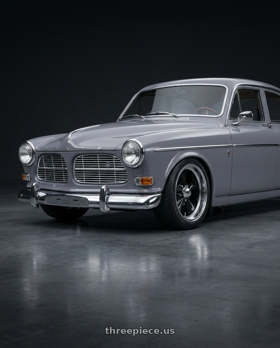 1962 Volvo 122 with US Mag 1PC U107 STANDARD 5X114.3 17X7 +1 GLOSS BLACK wheels