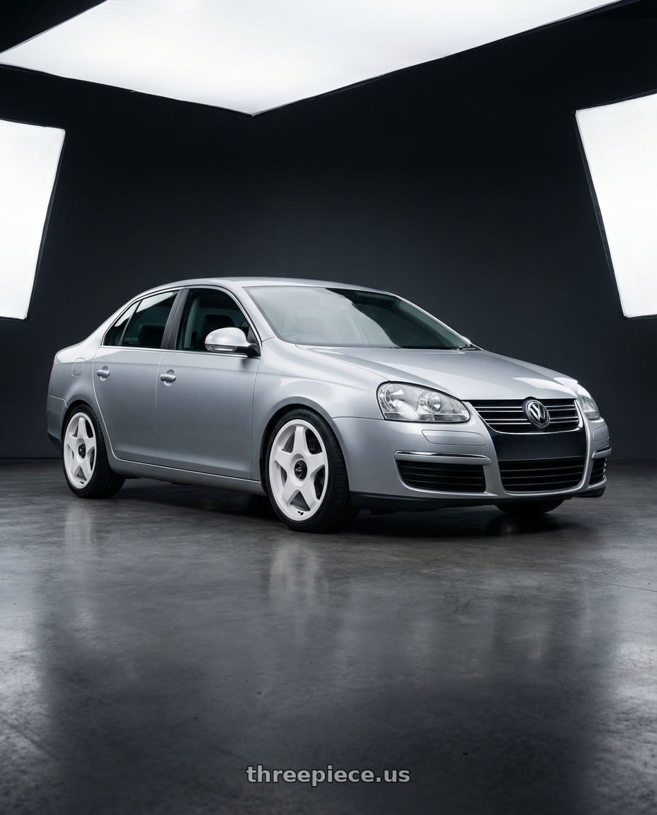 2009 Volkswagen Jetta GLI MK5 with fifteen52 CHICANE 5x112 / 5x120 18x8.5 +35 RALLY WHITE (GLOSS WHITE) wheels