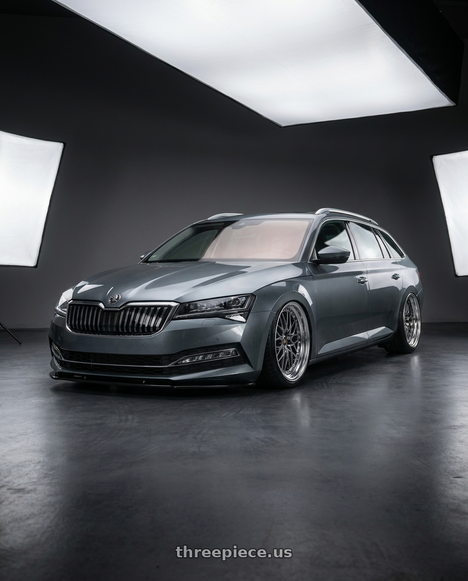 2021 Skoda superb combi with Work Vs-Xv 5x100 18x9+40 A Disk Brilliant Silver Black wheels