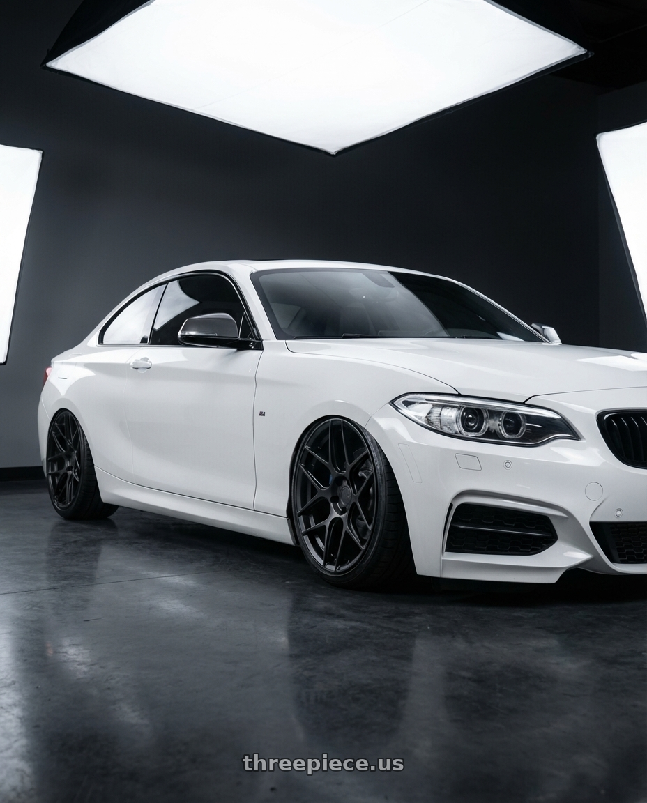 2018 BMW 2 Series F22 with Aodhan AFF2 5x120 19x8.5+35 Matte Black wheels