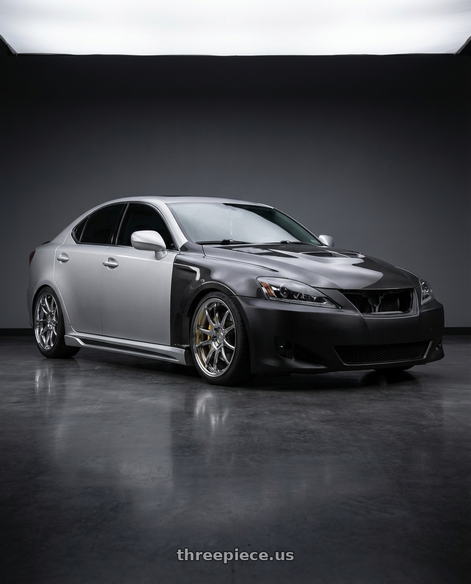 2008 Lexus IS 350 with Aodhan DS02 5x114.3 18x8.5 +35 Vacuum Chrome wheels