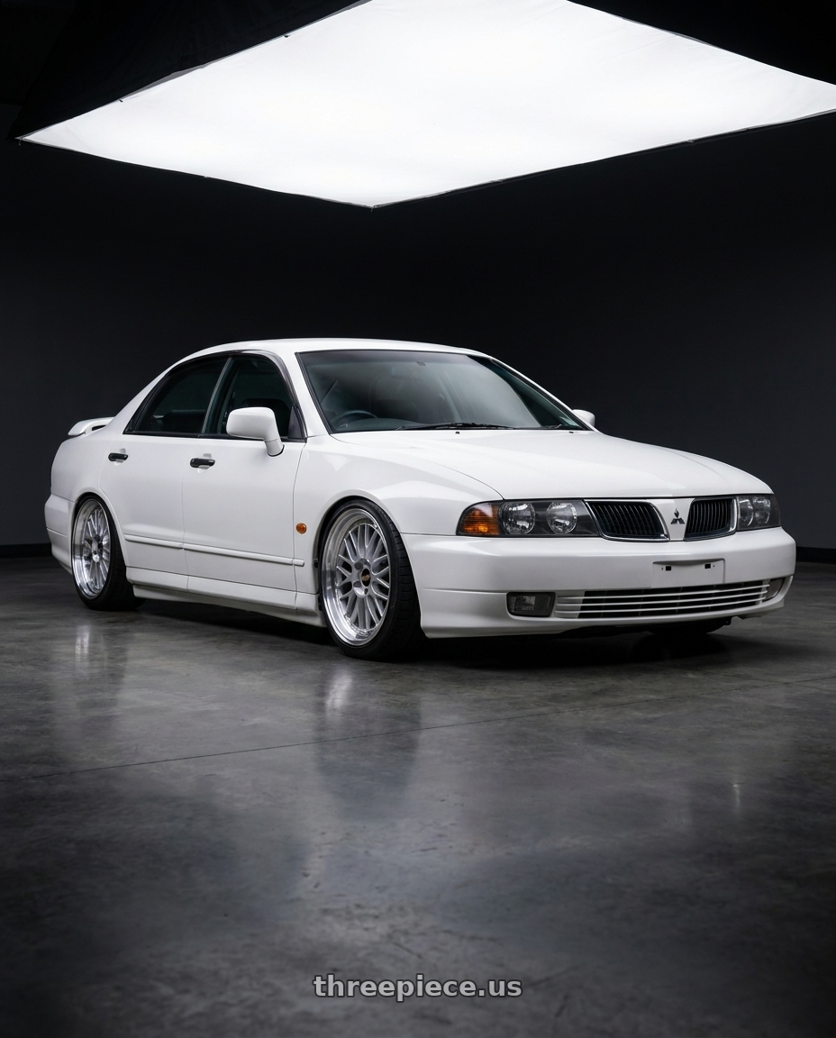 1998 Mitsubishi Magna Sports White with BBS LM 5x114.3 18x8.5+38 Diamond Silver wheels