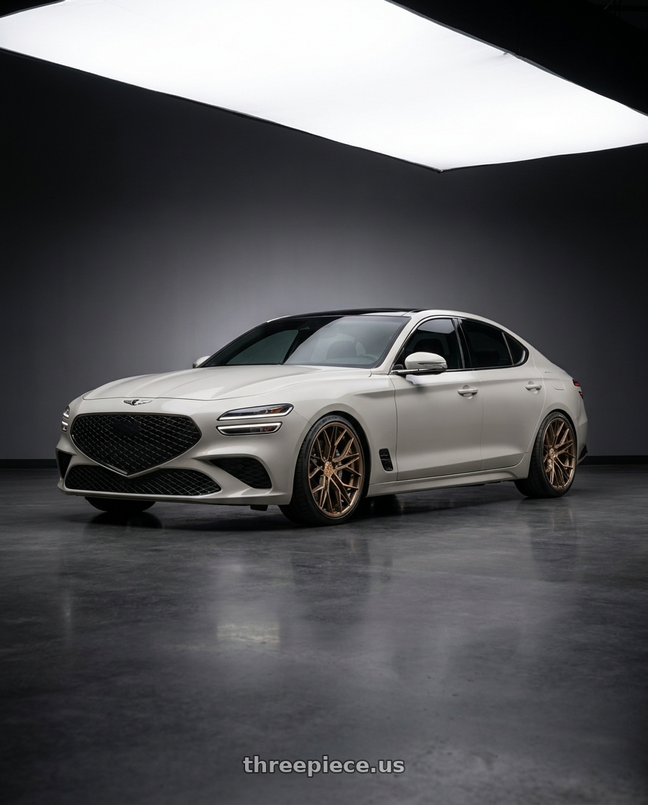 2026 genesis g70 with Rohana RFC3 5x112 19x8.5 +35 Machine Bronze wheels