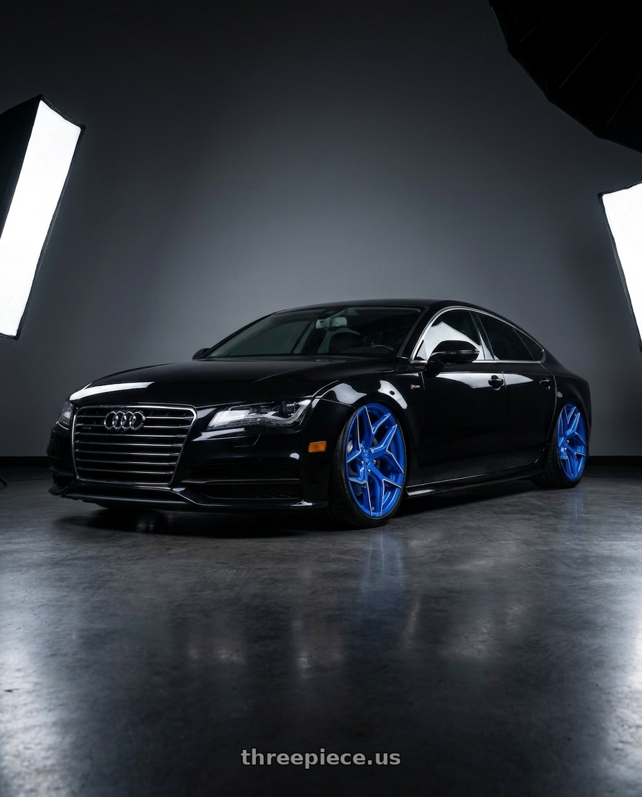 2012 audi A7 with Niche 1PC M268 TORSION 5X112 20X9 +25 ANODIZED BLUE MILLED wheels