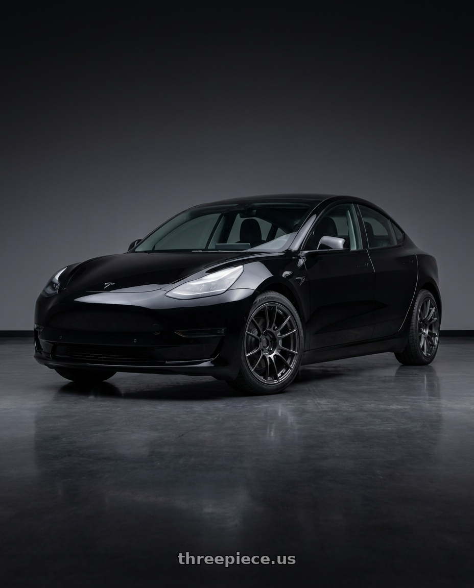 2022 tesla model3 with Ssr Gtx04 5x114.3 18x8.5+44  DARK GUNMETAL wheels