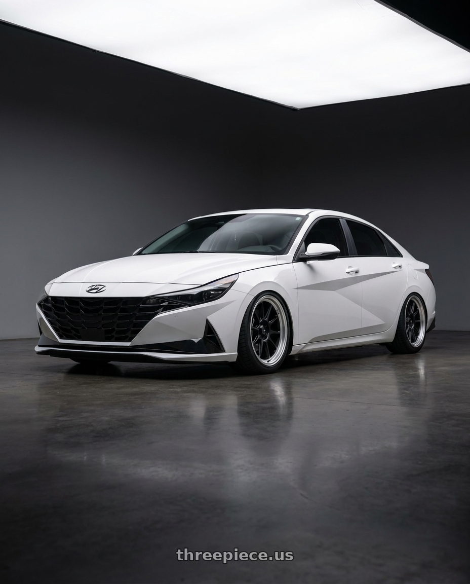 2024 Hyundai Elantra N with Konig Countergram 5x114.3 19x9.5+35 Matte Black / Matte Machined Lip wheels