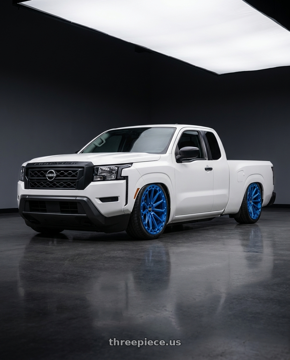 2025 nissan frontier king cab with Black Rhino KAIZEN 6X114.3 20X9.5 +18 DEARBORN BLUE wheels
