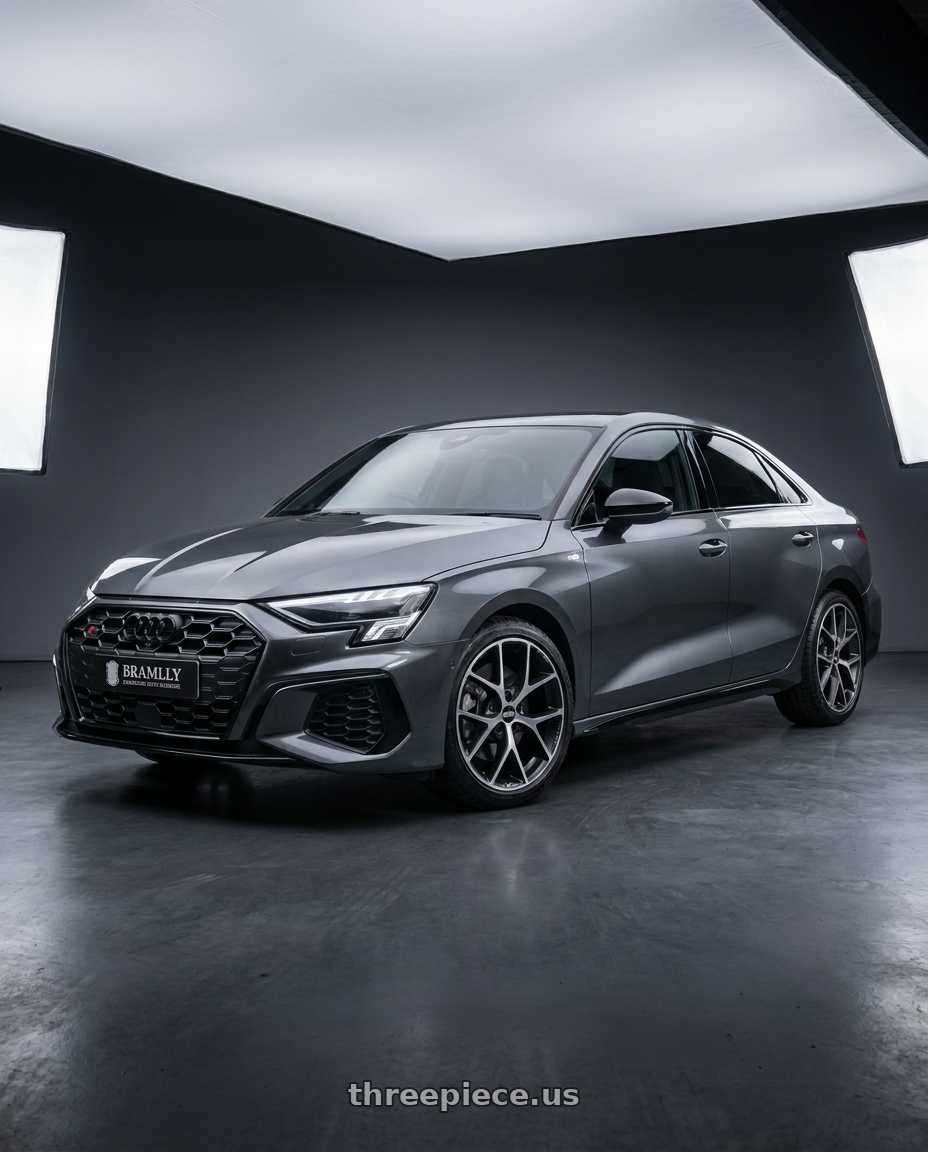 2022 Audi S3 with BBS SR 5x120 17x8.0+30 Volcano Grey w/ Diamond Cut wheels