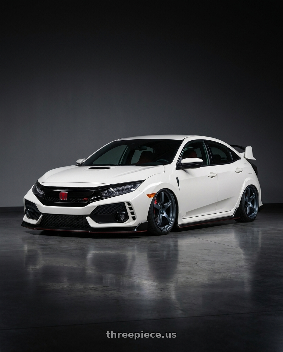 2018 Honda Fk8 with Gram Lights 57CR 5x112 19x10.5+22 Gunblue II wheels