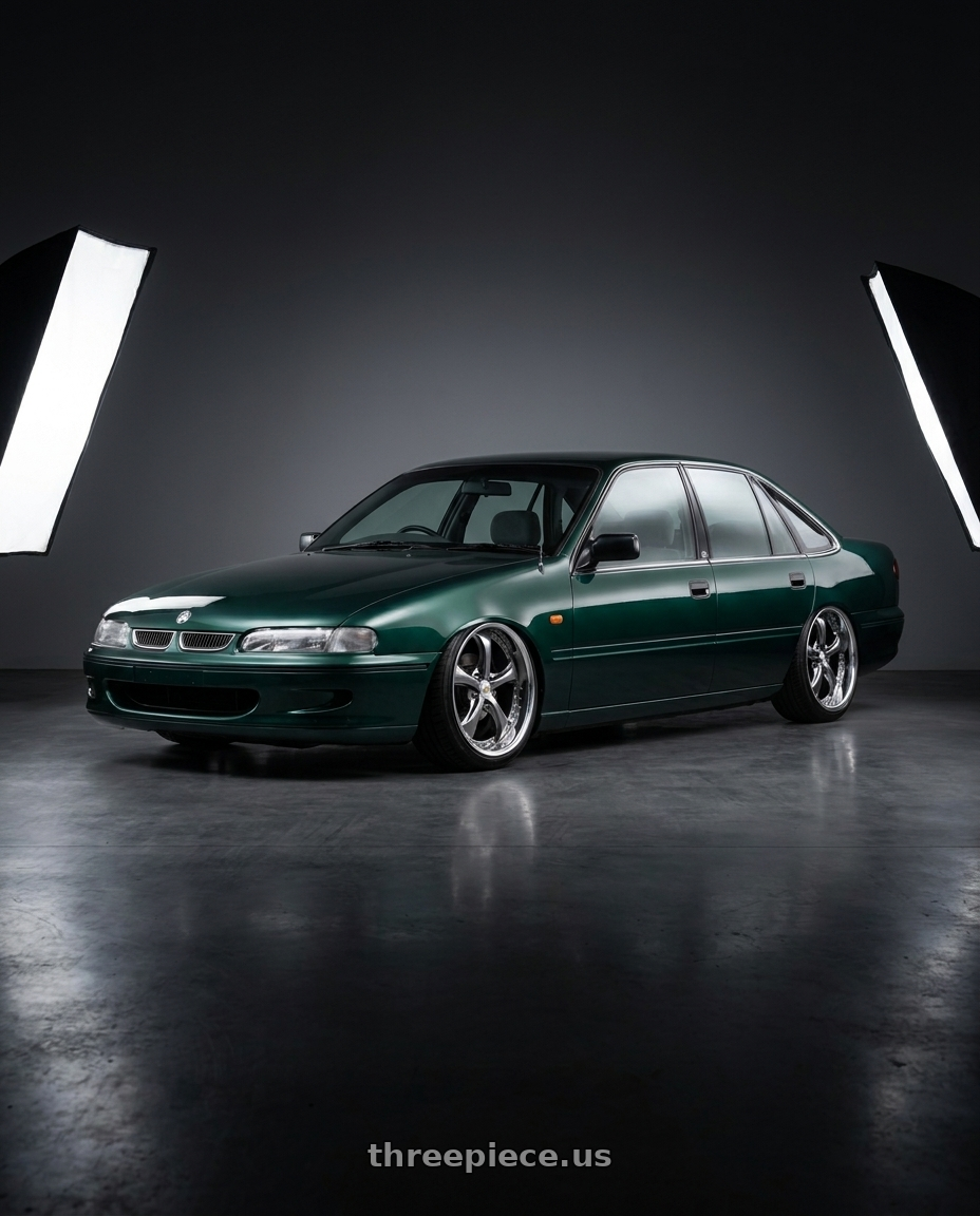 1999 Vs commodore with Work Wheels VS-KF 5X114.3 19x7.5+34 Brilliant Silver Black A Disk FULL REVERSE wheels