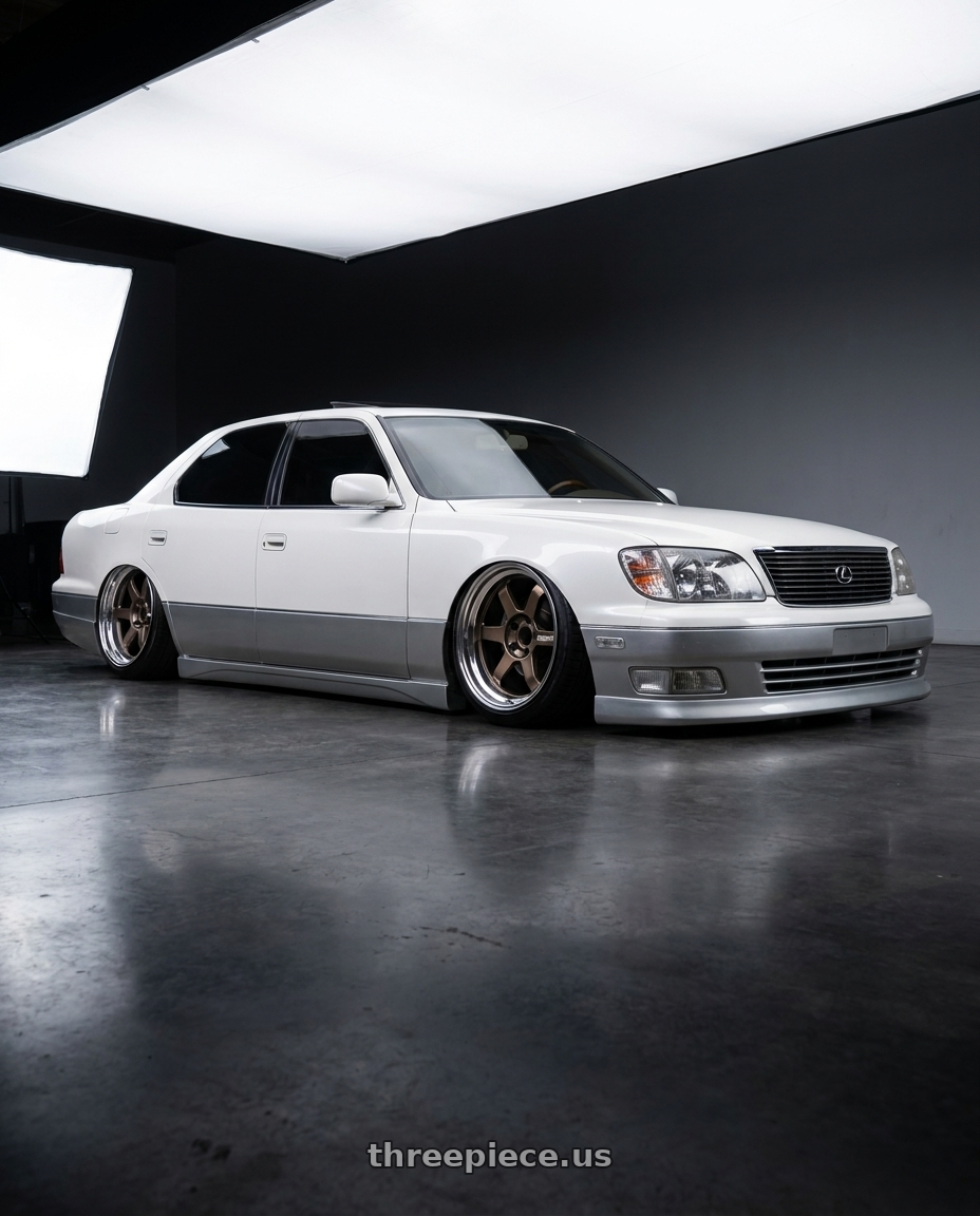 2000 lexus ls400 with Volk Racing TE37V SPEC-SR 5x114.3 18x10.5-25 Shining Bronze Metal / FDMC wheels