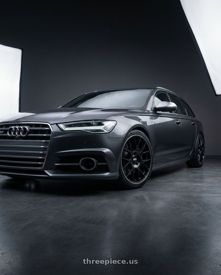 2016 Audi S6 C7 with BBS CH-R 5x112 20x8.5 +40 Satin Black Polished Rim Protector wheels