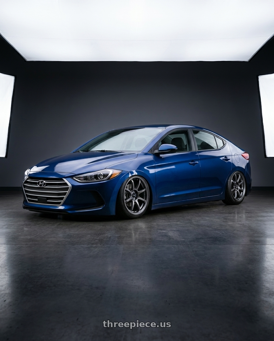 2017 Hyundai elantra with Enkei PF09 5x114.3 17x9+45 Dark Silver wheels