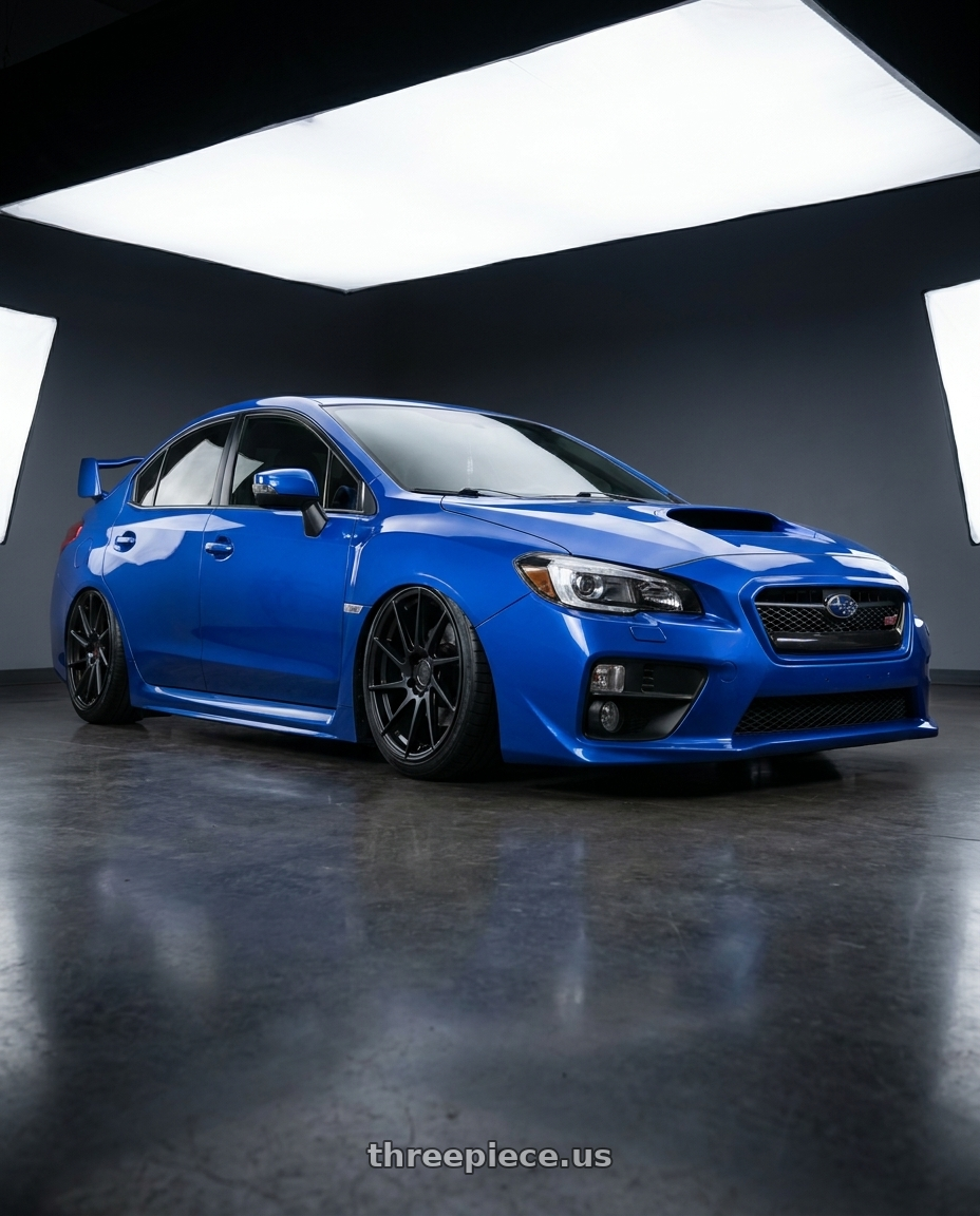 2013 Subaru WRX STI with Aodhan AH09 5x114.3 18x8.5 +35 Matte Black wheels