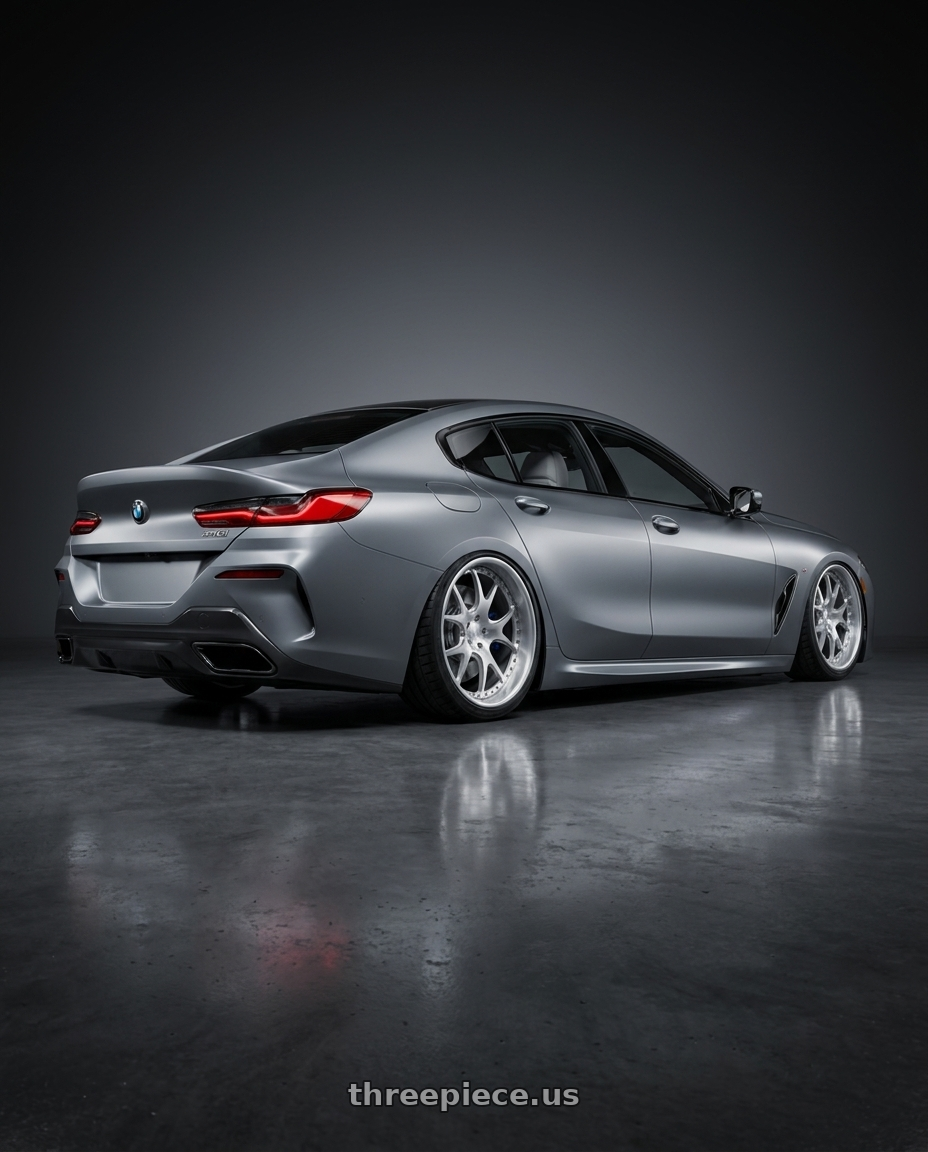 2020 bmw 840! with Heritage Wheel KOTA wheels rear three quarter view square tires
