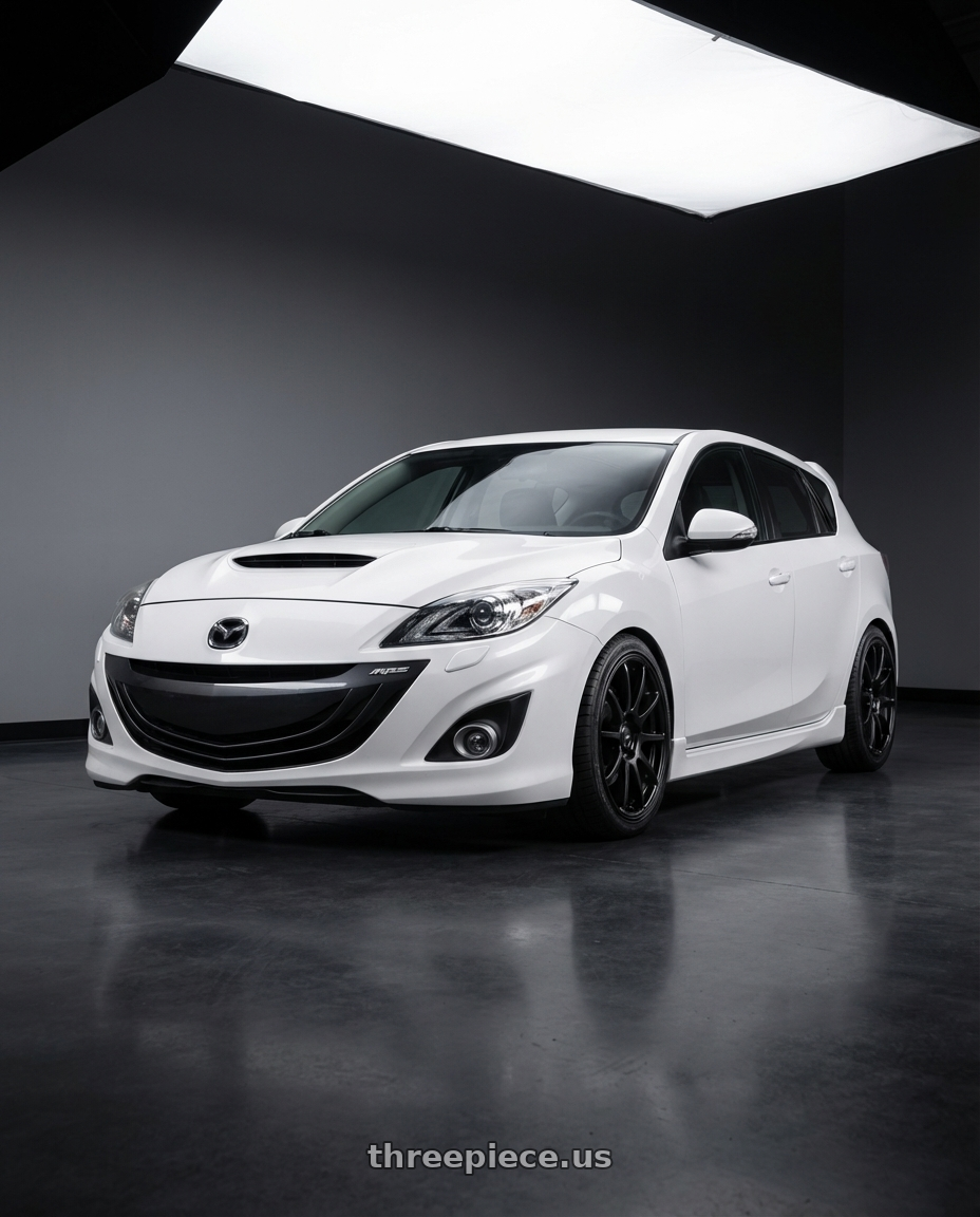 2012 Mazda Mazdaspeed3 with Ssr Gtv02 5x114.3 18x8.5+40  FLAT BLACK wheels